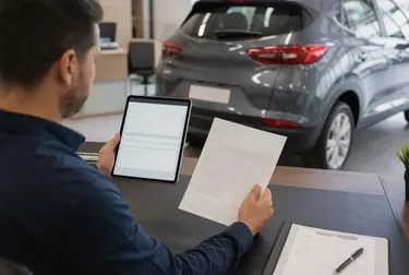 Profissional ajudando cliente com licenciamento de veículo em Muriaé.